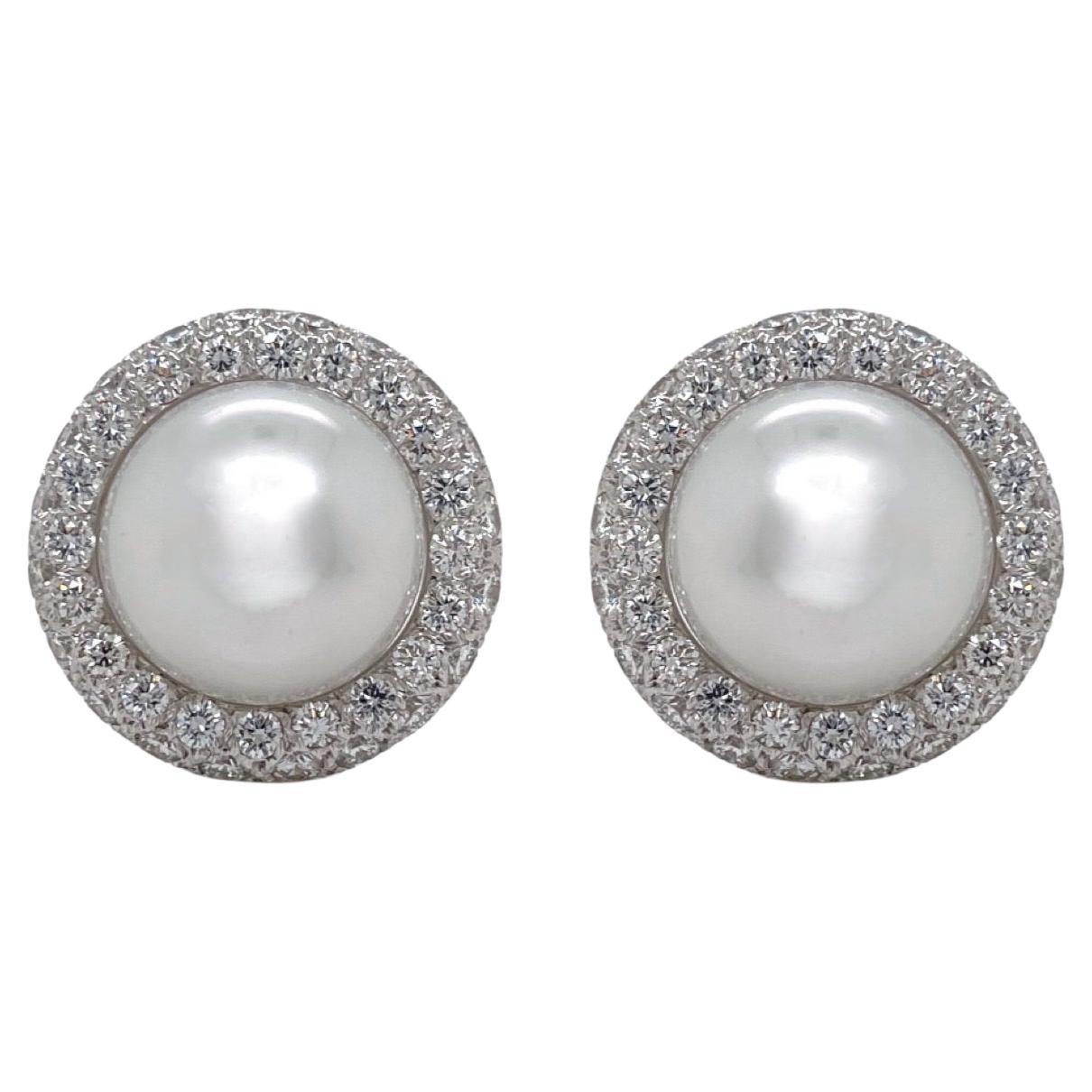 Natural White South Sea Pearl Dangle Earrings – 7-8mm Baroque, Yellow Gold Plated, Screw Back