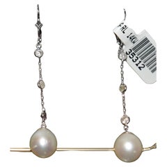 South Sea pearl diamond earrings 18KT gold