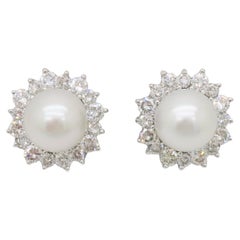Pendientes de Perlas del Mar del Sur y Diamantes