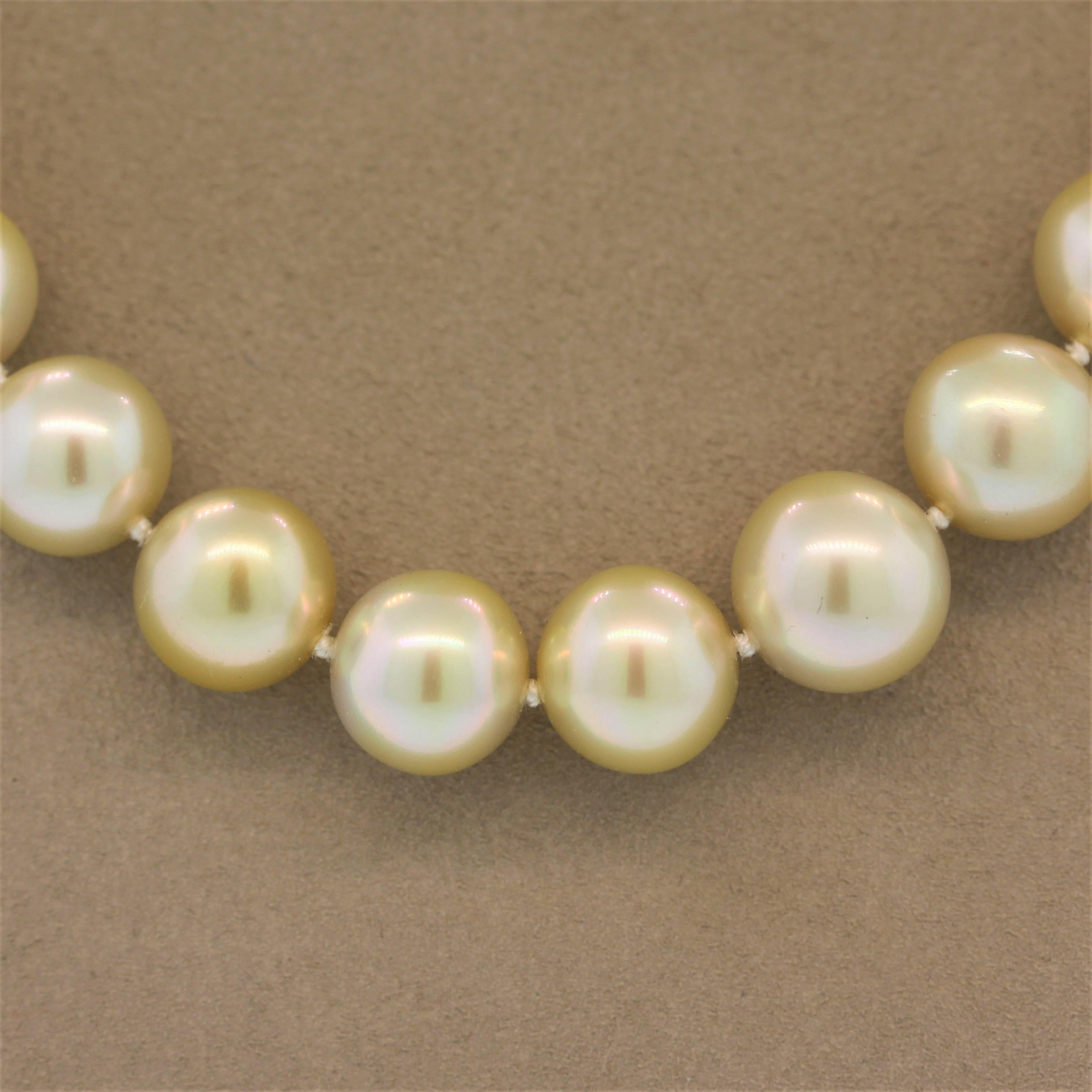 Women's South Sea Pearl Diamond Gold Necklace
