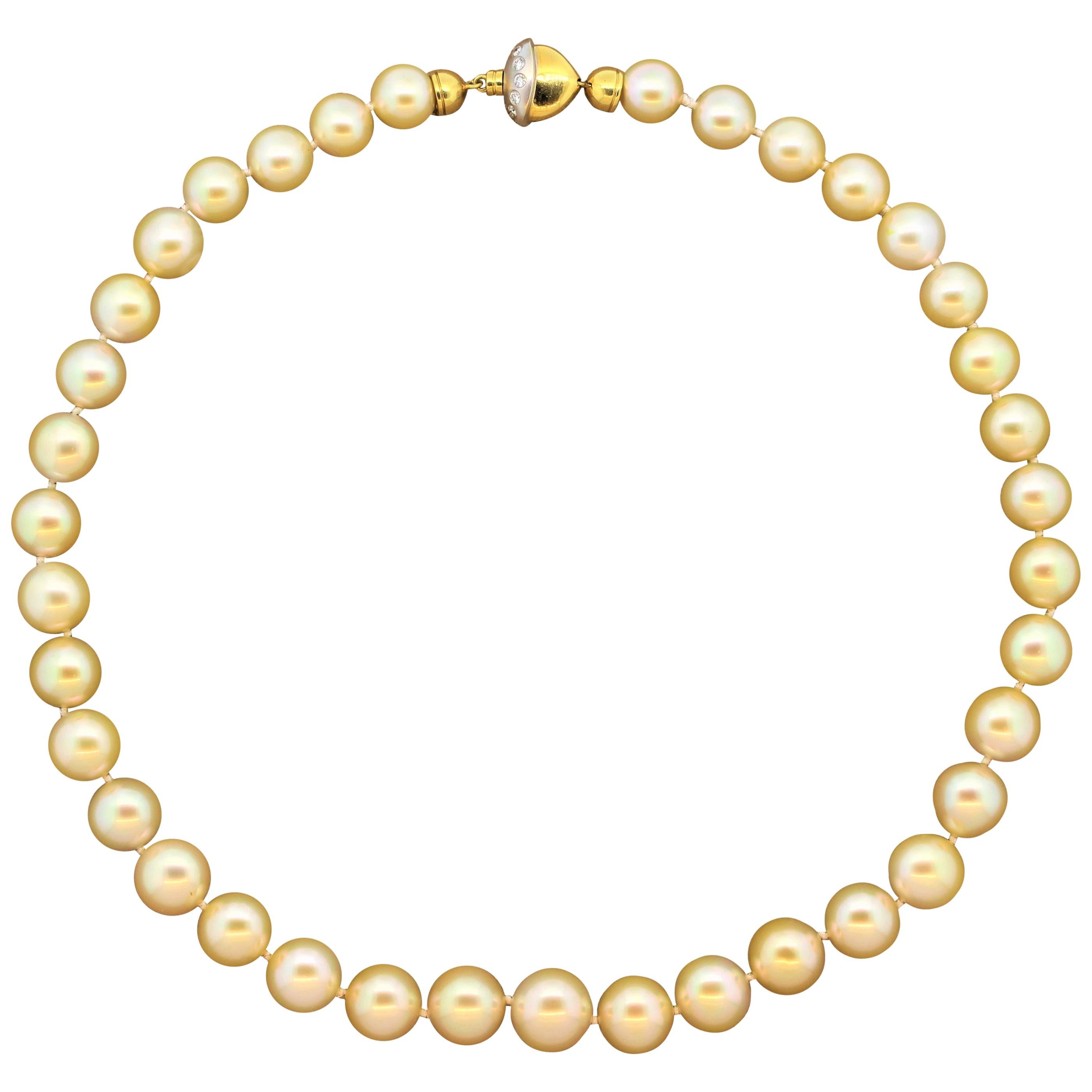 South Sea Pearl Diamond Gold Necklace