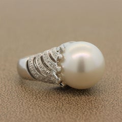South Sea Pearl Diamond Gold Ring