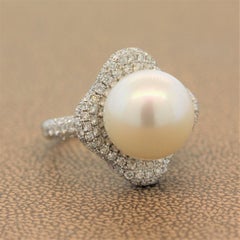 South Sea Pearl Diamond Gold Ring