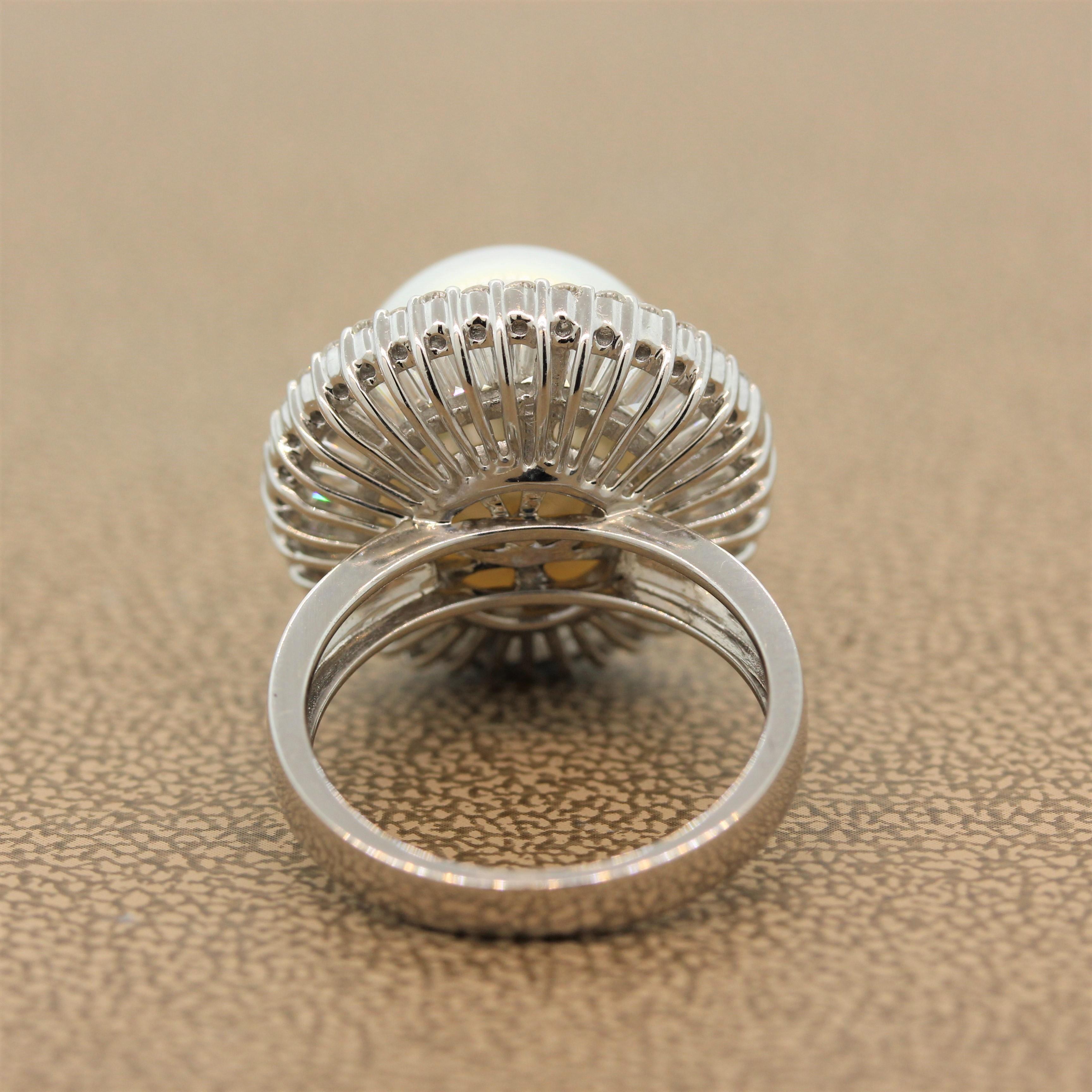 South Sea Pearl Diamond Gold Ring 1