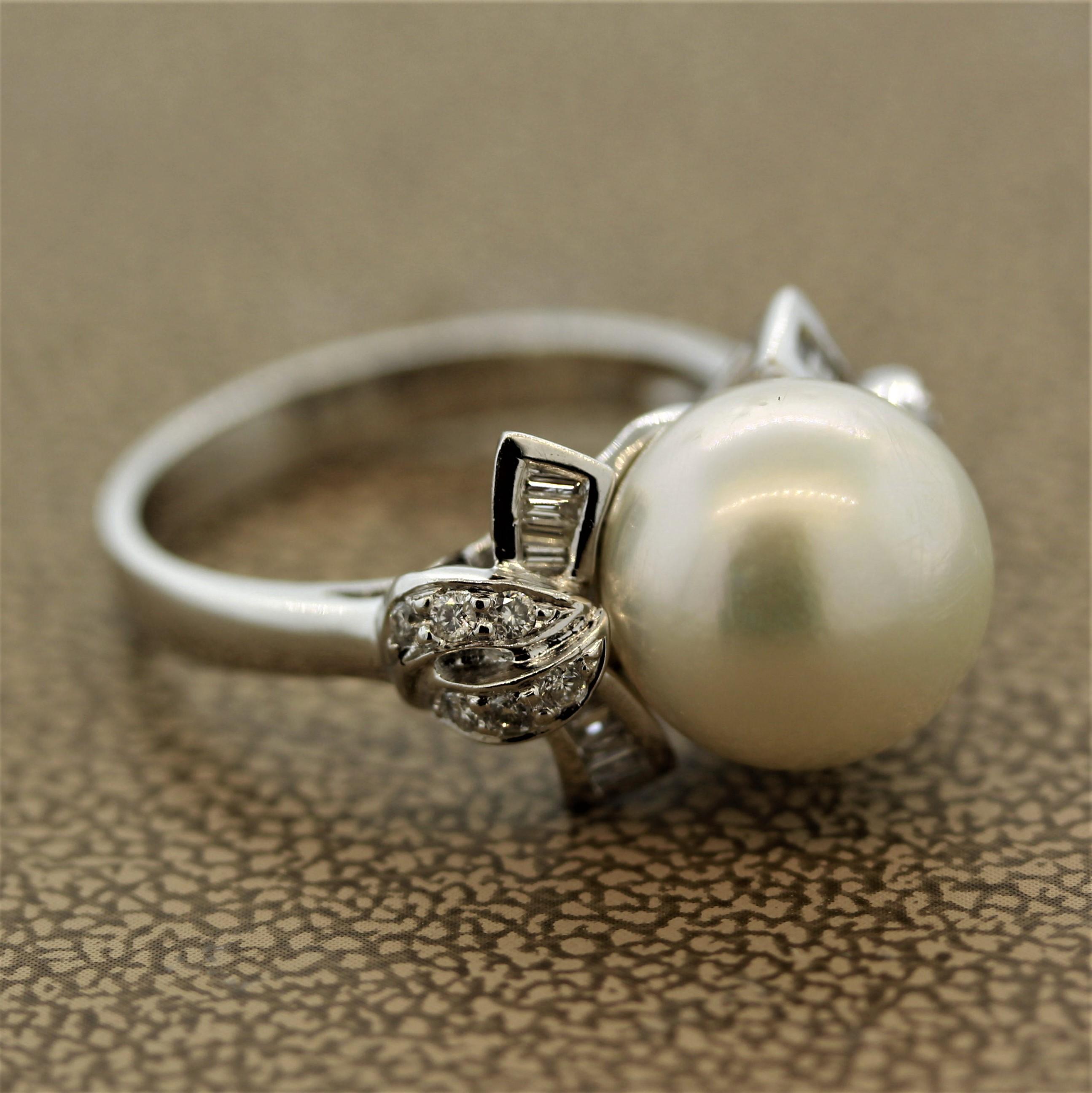 South Sea Pearl Diamond Gold Ring 1