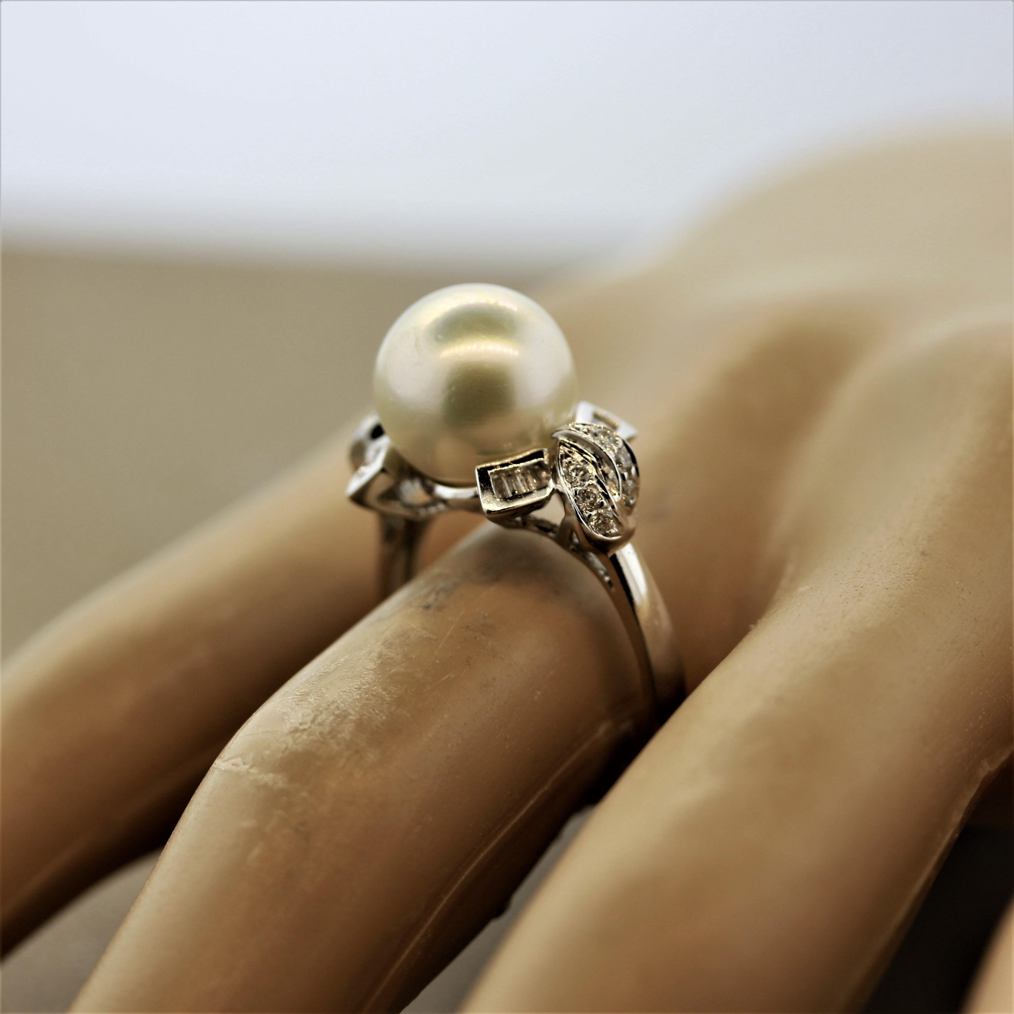 South Sea Pearl Diamond Gold Ring 2