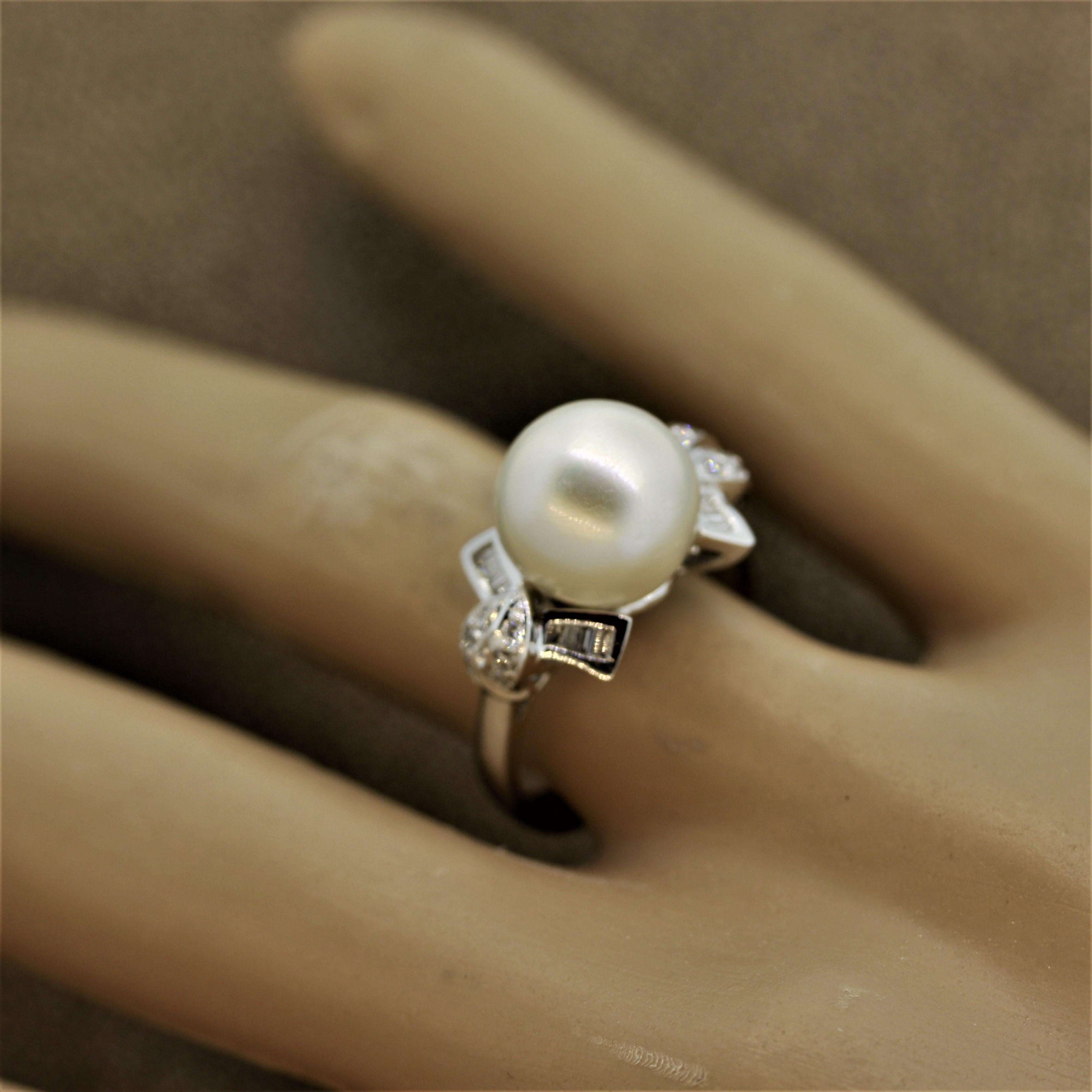 South Sea Pearl Diamond Gold Ring 3