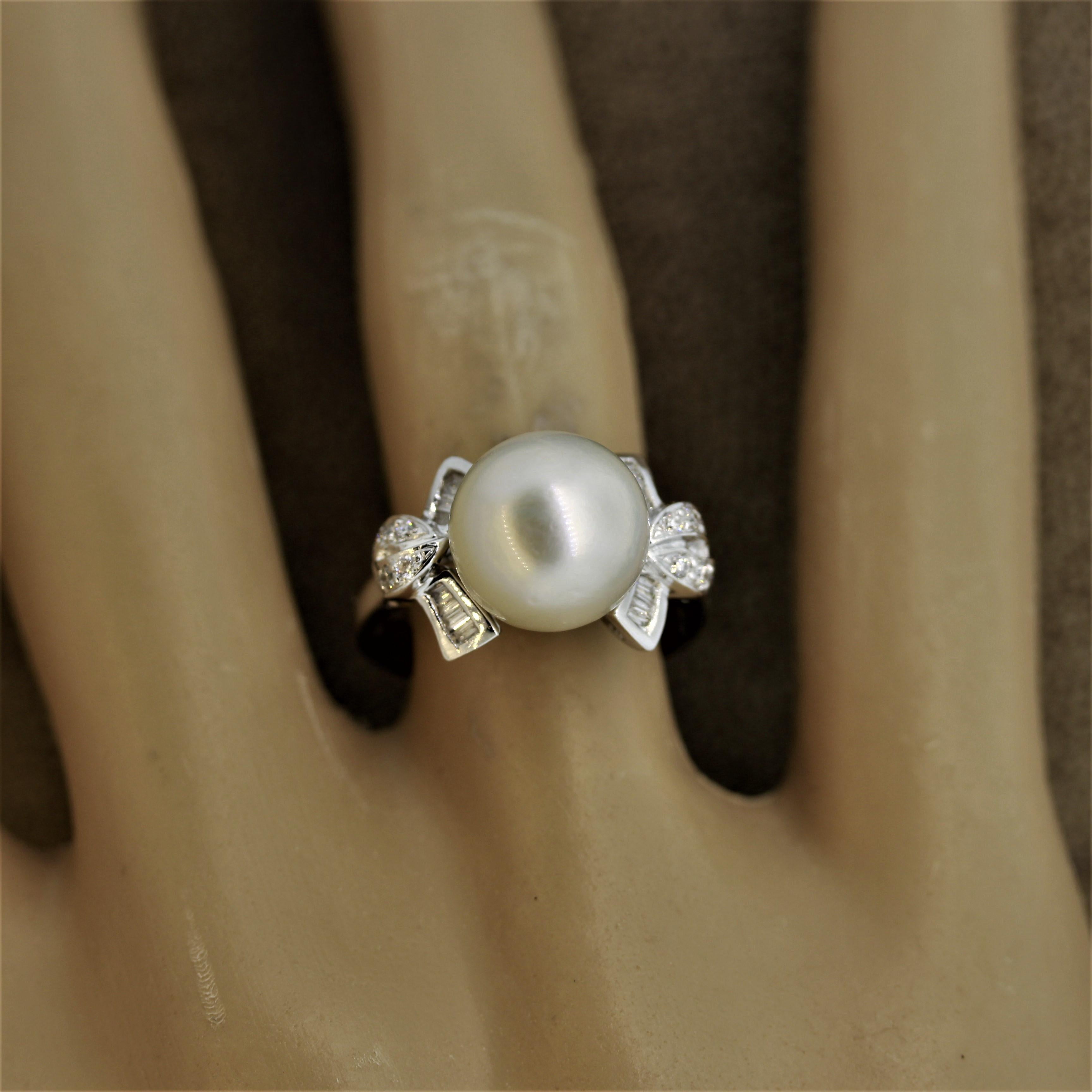 South Sea Pearl Diamond Gold Ring 4