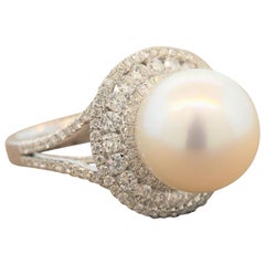 South Sea Pearl Diamond Gold Ring