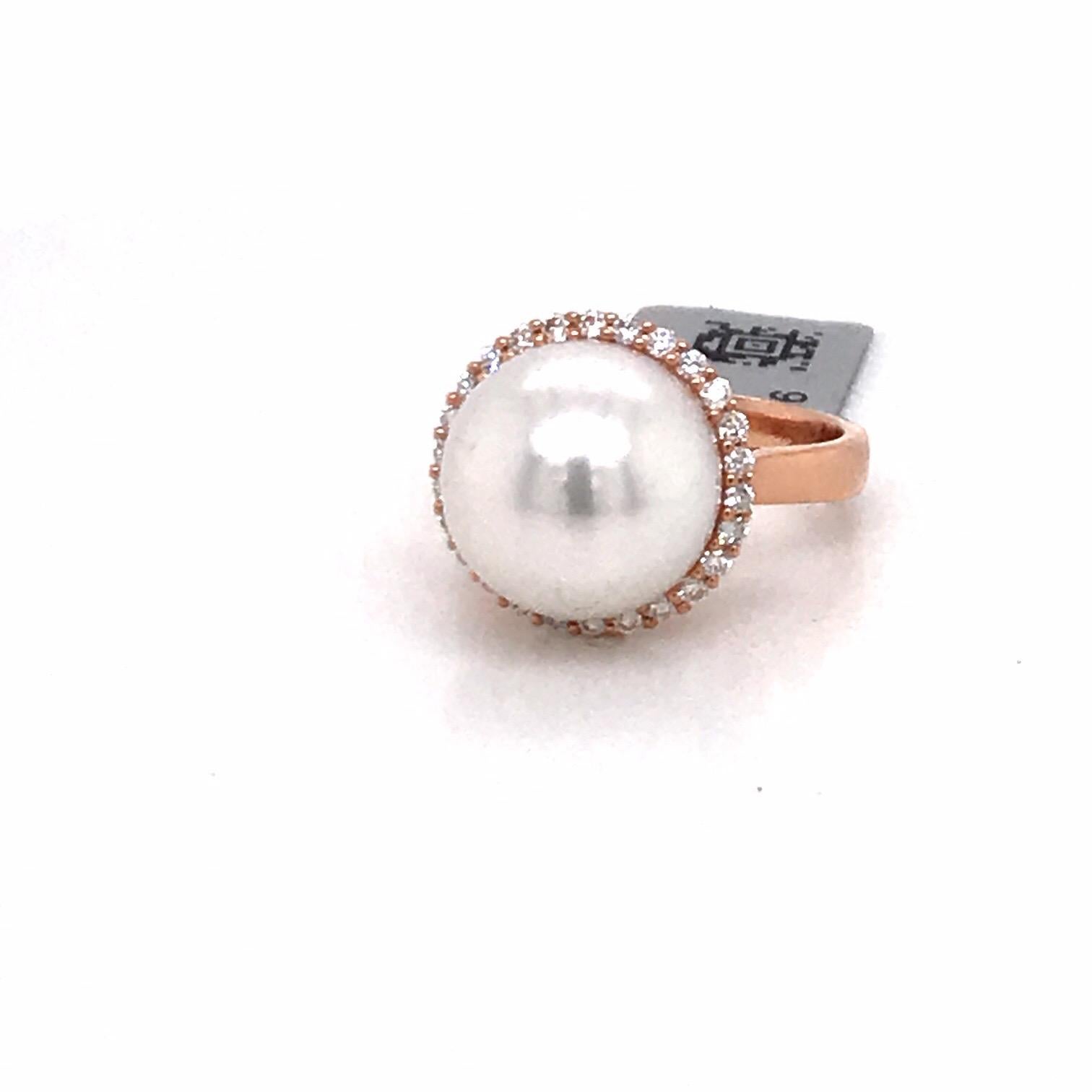 diamond ring with pearl halo