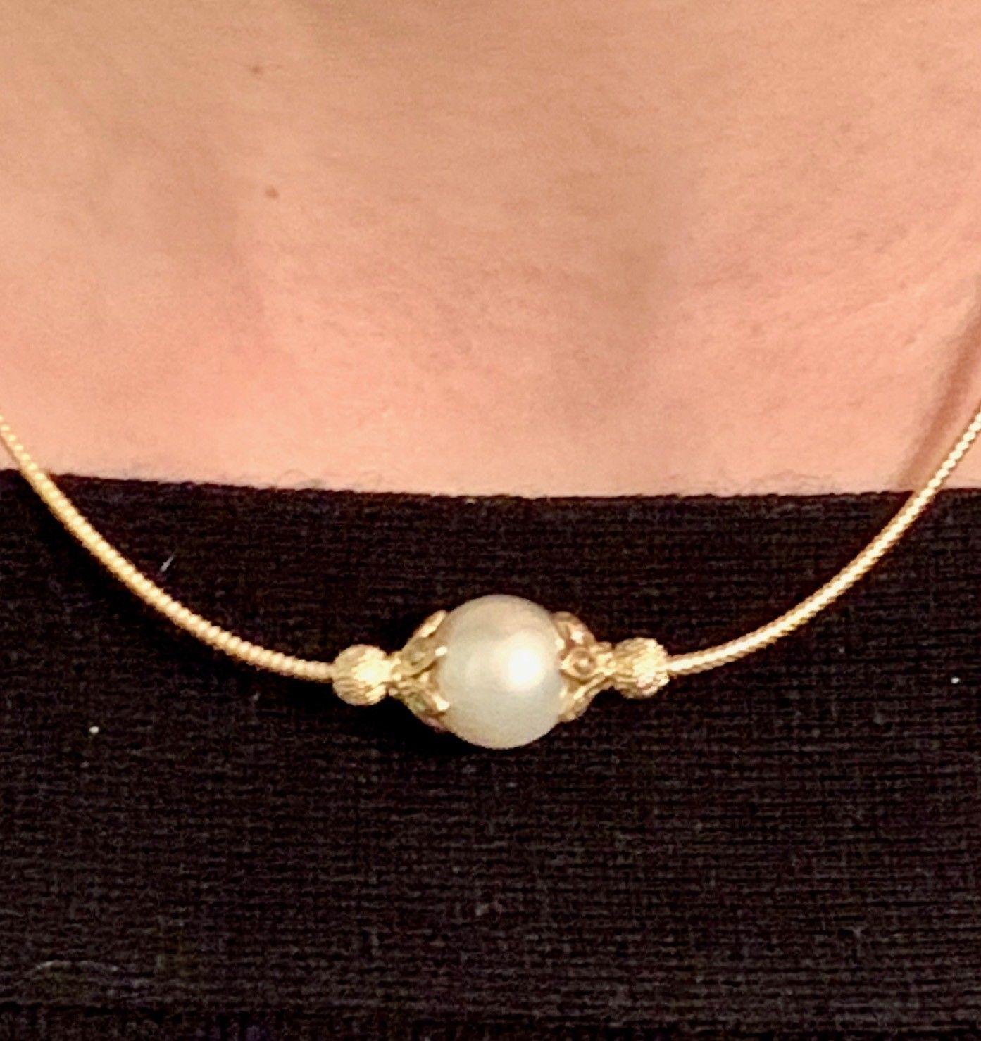 South Sea Pearl Diamond Necklace 14 Karat Gold Italy Certified In New Condition For Sale In Brooklyn, NY