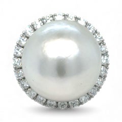 South Sea Pearl Diamond Retro Gold Ring