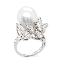 South Sea Pearl Diamond Ring