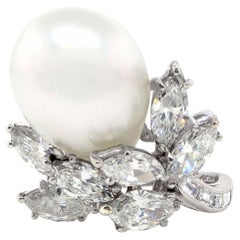 South Sea Pearl Diamond Ring