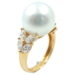 South Sea Pearl Diamond Ring in 18 Karat Rose Gold