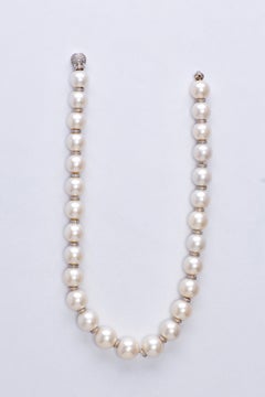 Collar Rondelle de Diamantes y Perlas del Mar del Sur