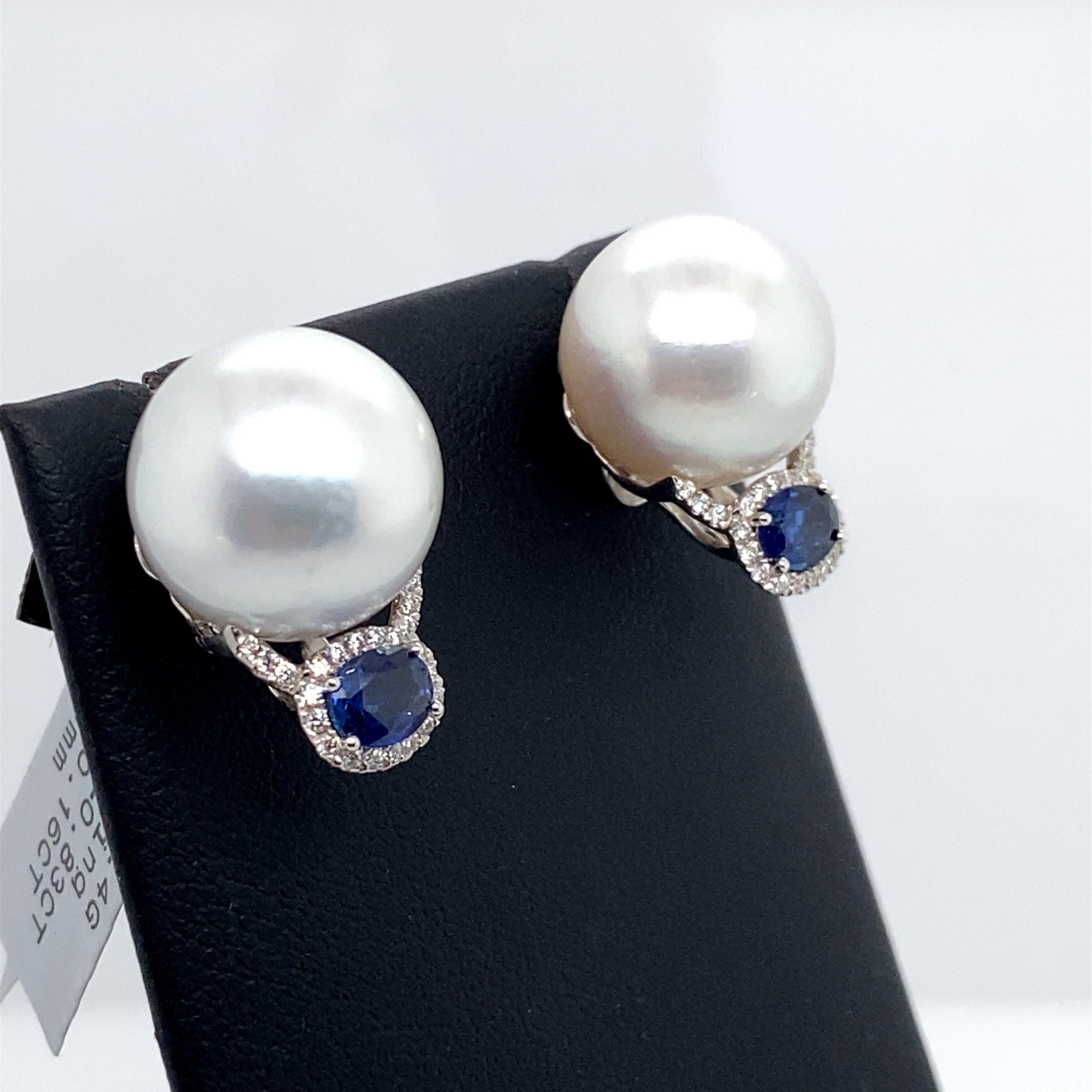 pearl sapphire earrings