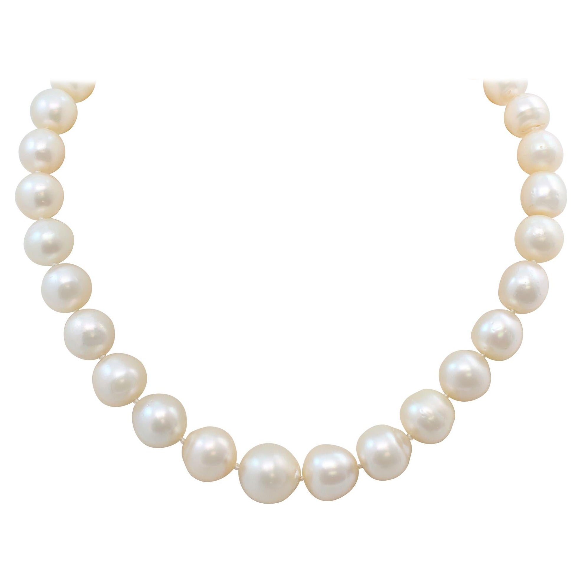 Collar de Oro Amarillo con Diamantes y Perlas del Mar del Sur