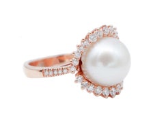 South-Sea Pearl, Diamonds, 18 Karat Rose Gold Ring
