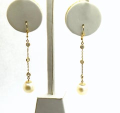 South Sea Pearl earrings 14KT gold dangling 2 inches earrings wedding earrings