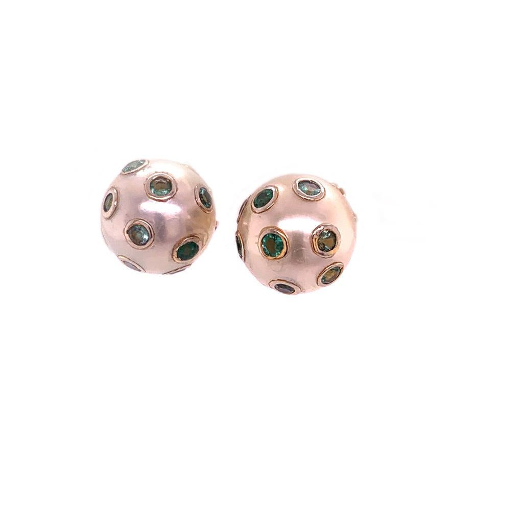 Modern South Sea Pearl Emerald Earrings 18k Gold 11.8 mm Certified $3, 950 011912