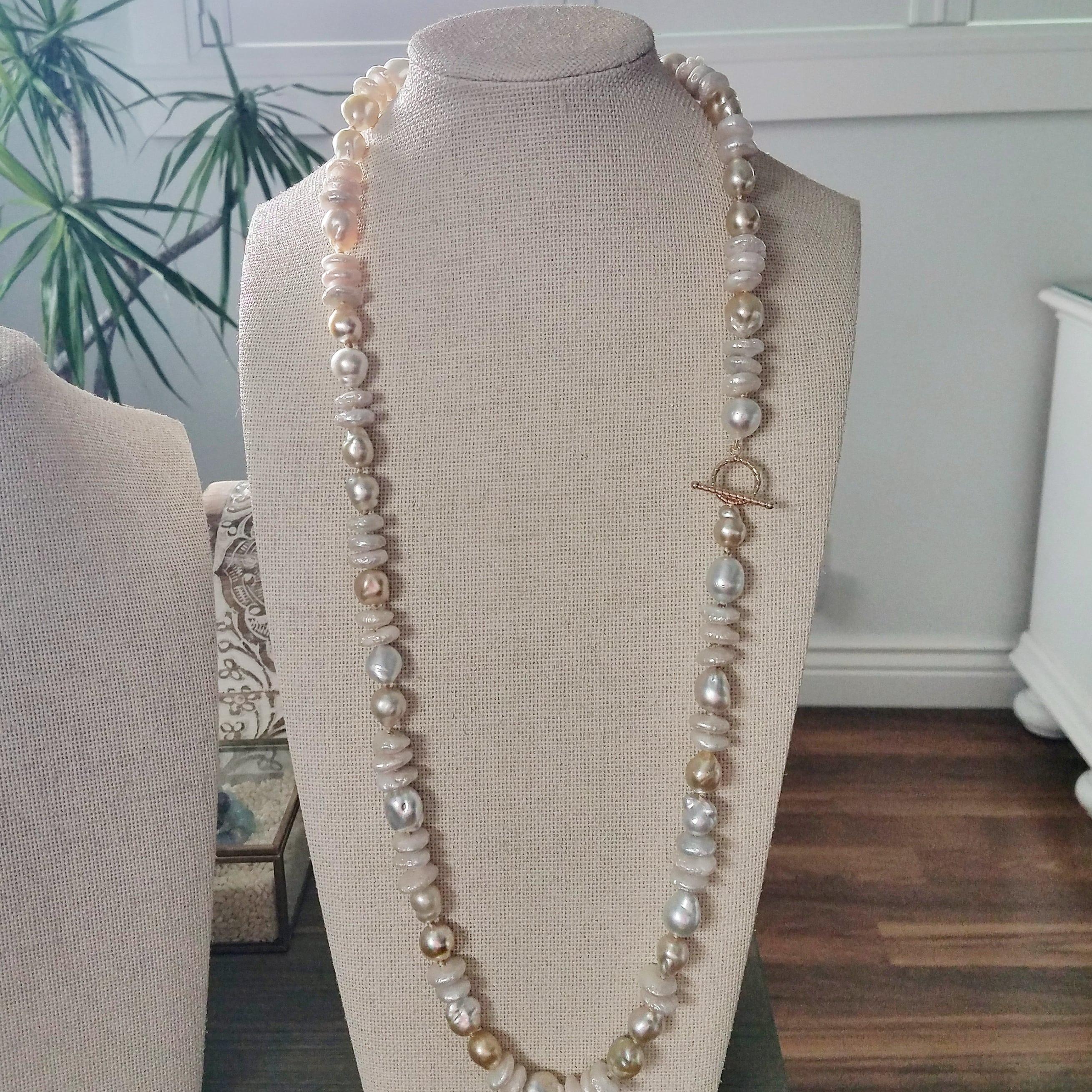 South Sea Gold and White Pearl with Fresh Water Pearl Necklace In New Condition For Sale In Kailua Kona, HI