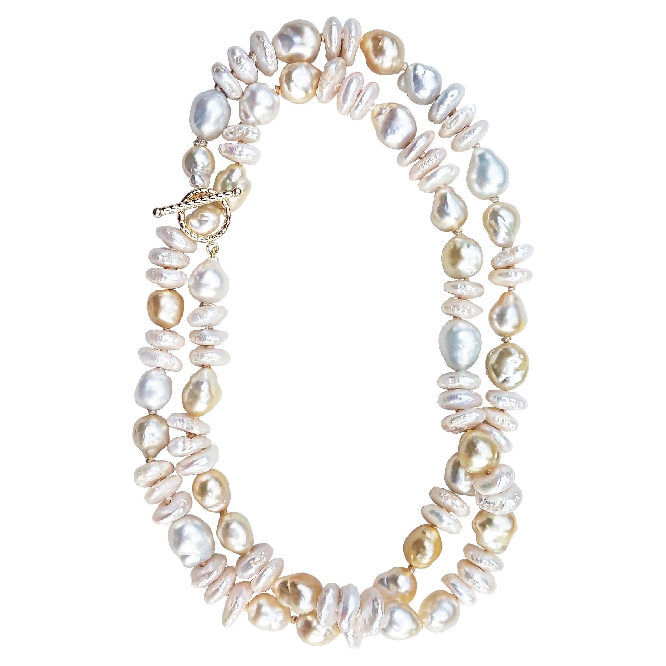 South Sea Gold and White Pearl with Fresh Water Pearl Necklace