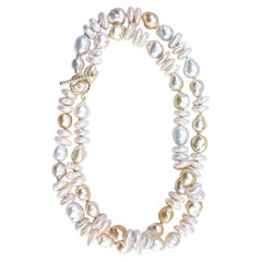 South Sea Gold and White Pearl with Fresh Water Pearl Necklace