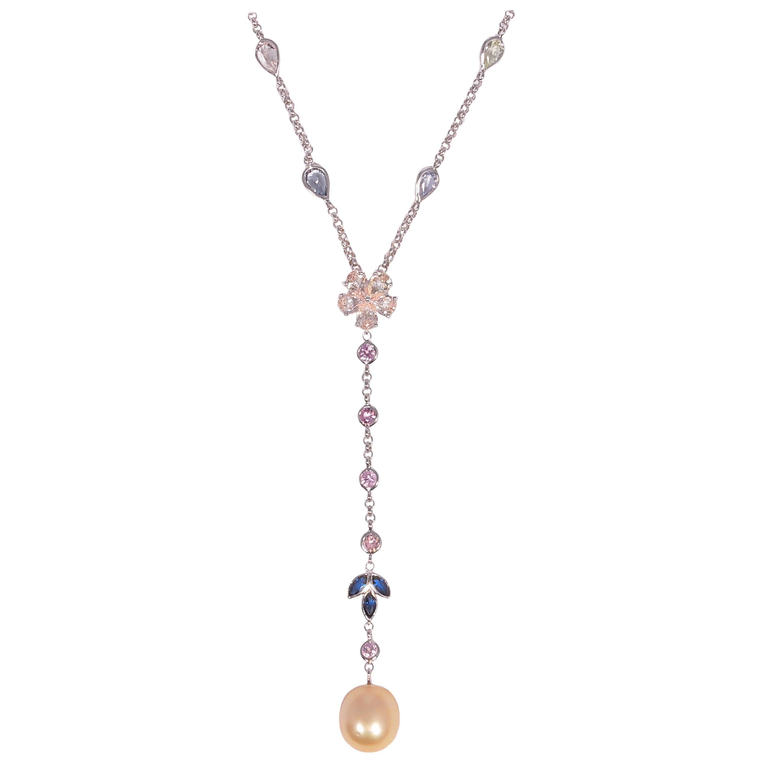 South Sea Pearl Gemstone Necklace For Sale