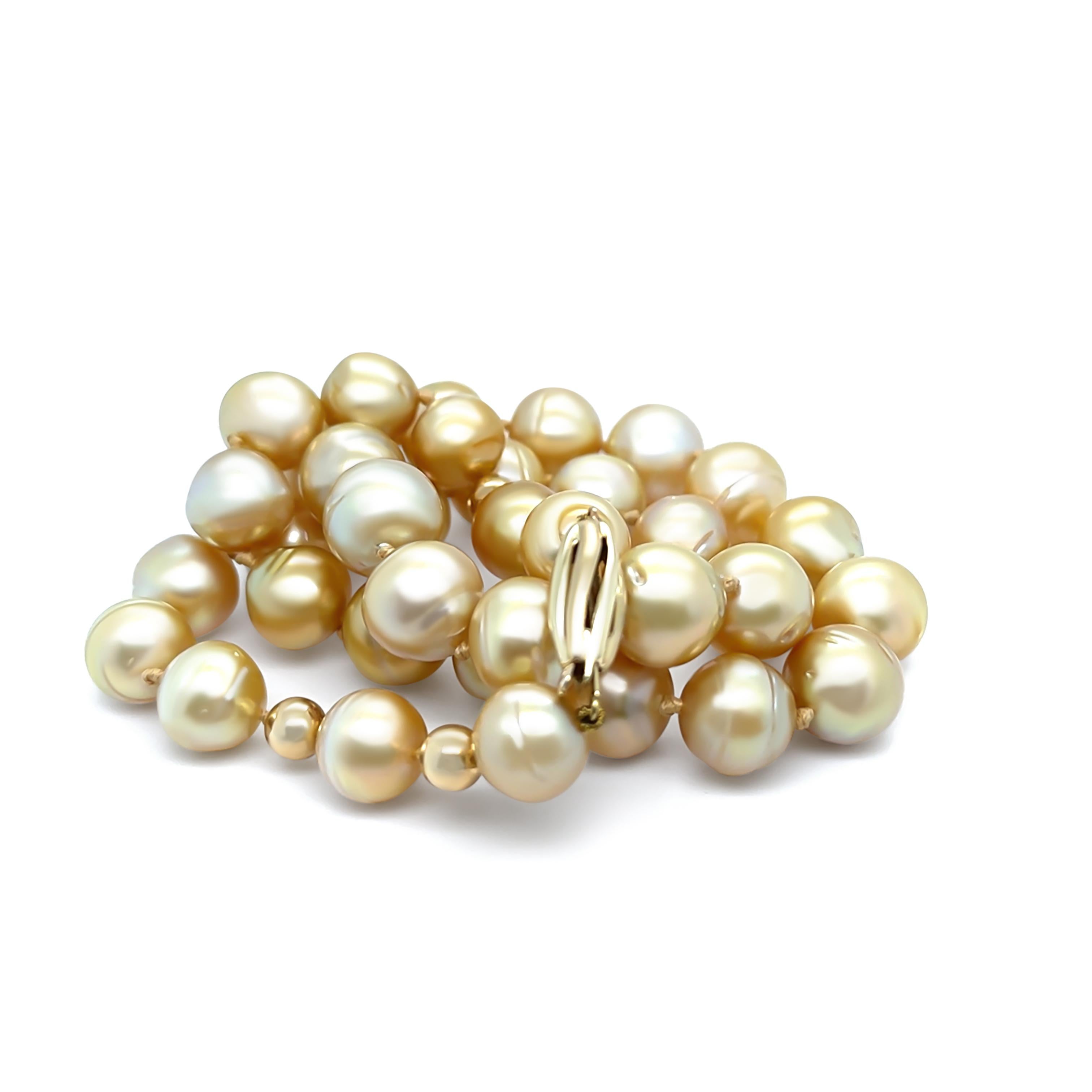 Women's South Sea Pearl Golden Pearl Necklace 75.8g For Sale