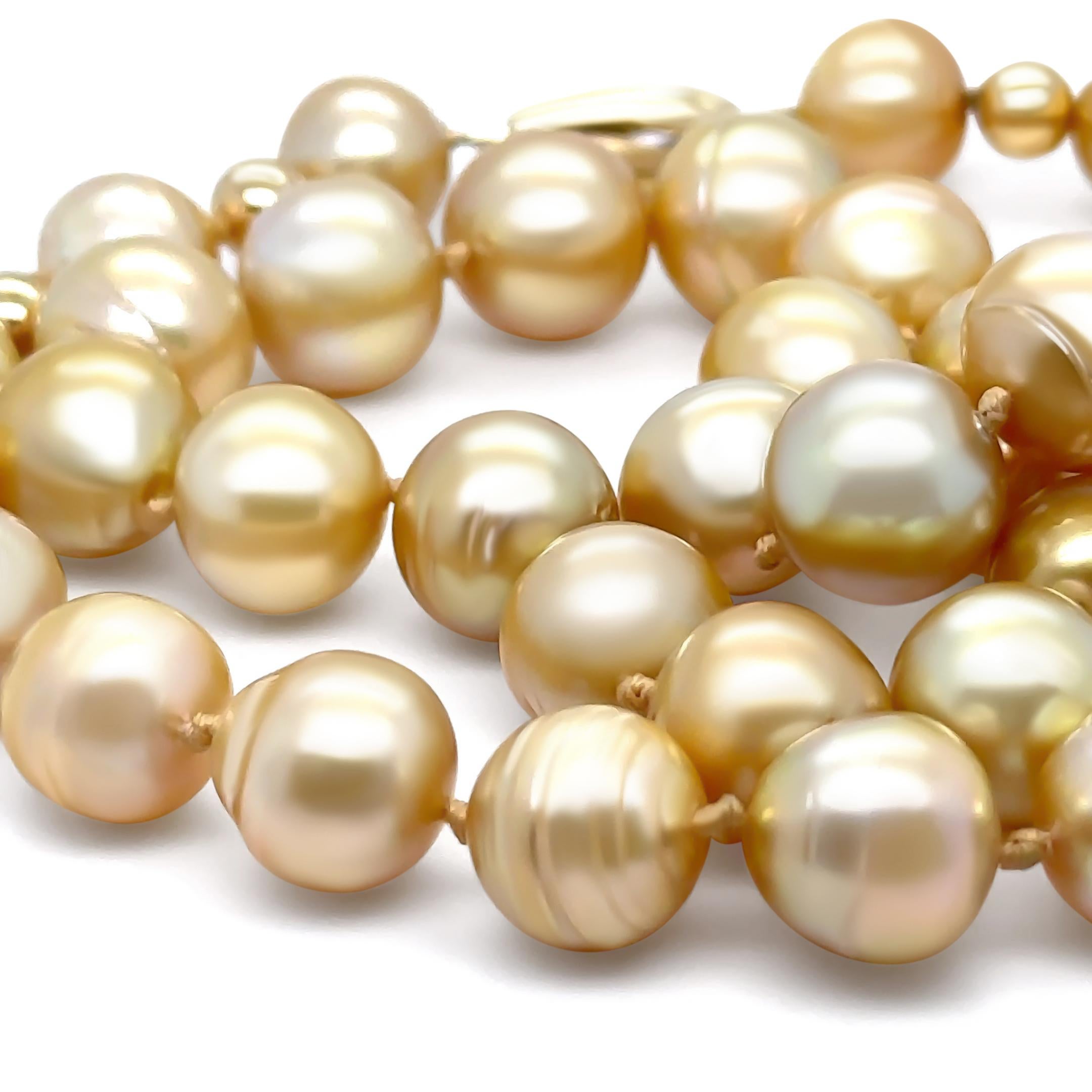 South Sea Pearl Golden Pearl Necklace 75.8g For Sale 1