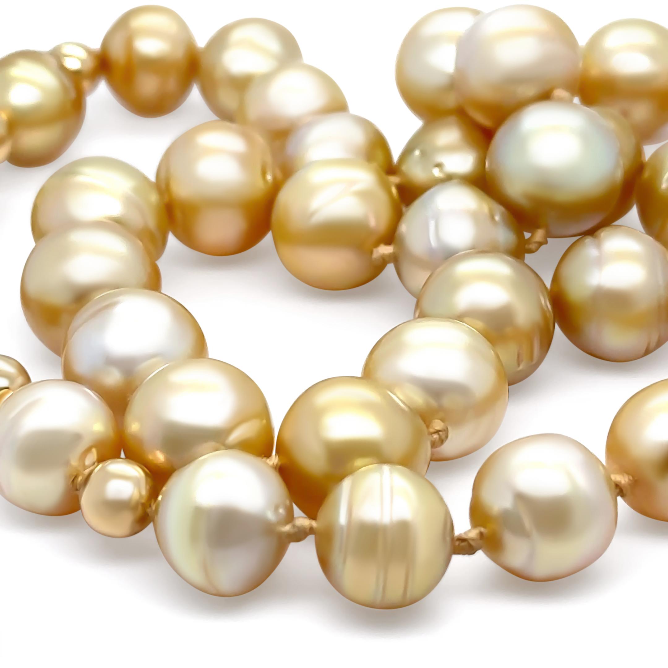 South Sea Pearl Golden Pearl Necklace 75.8g For Sale 3