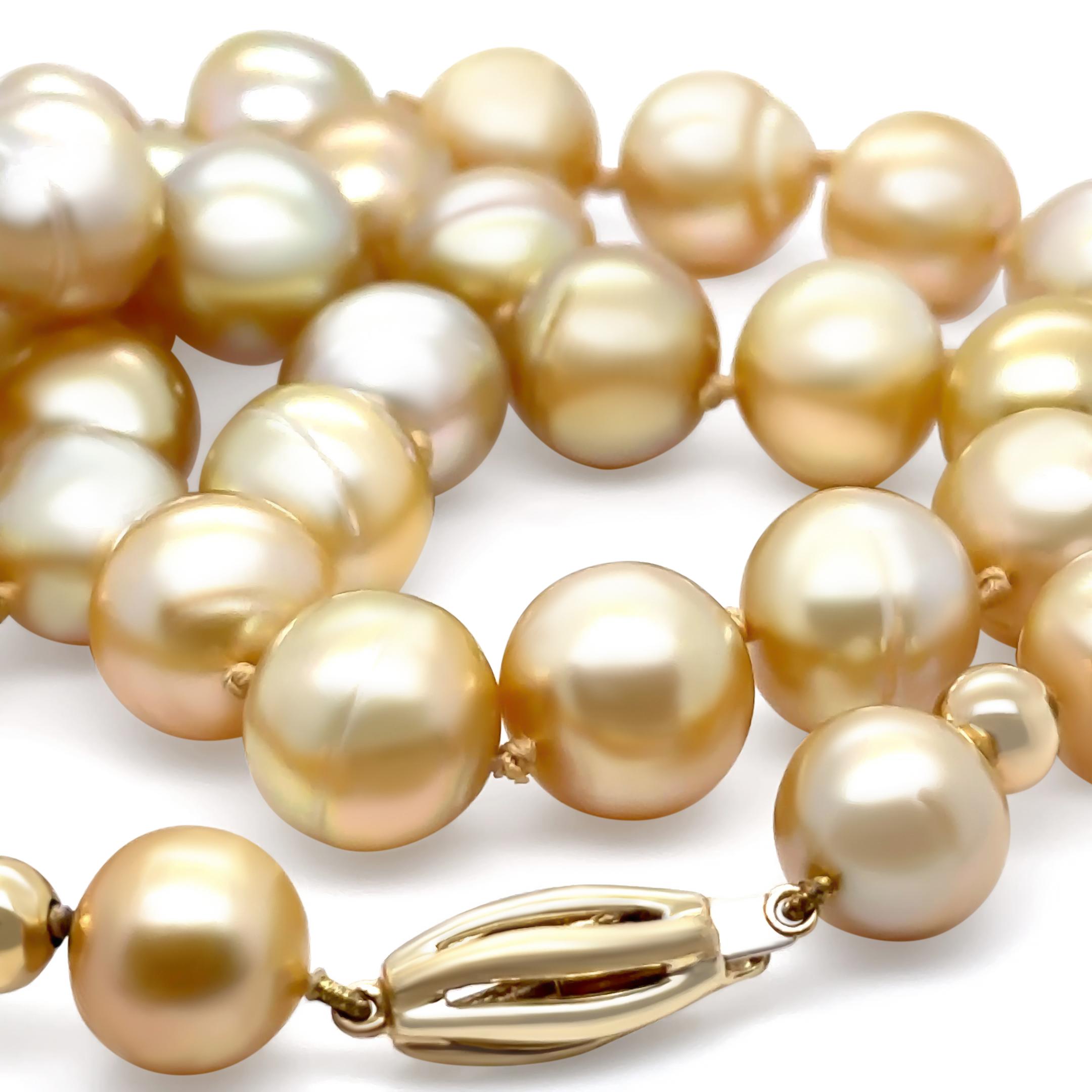 South Sea Pearl Golden Pearl Necklace 75.8g For Sale 4