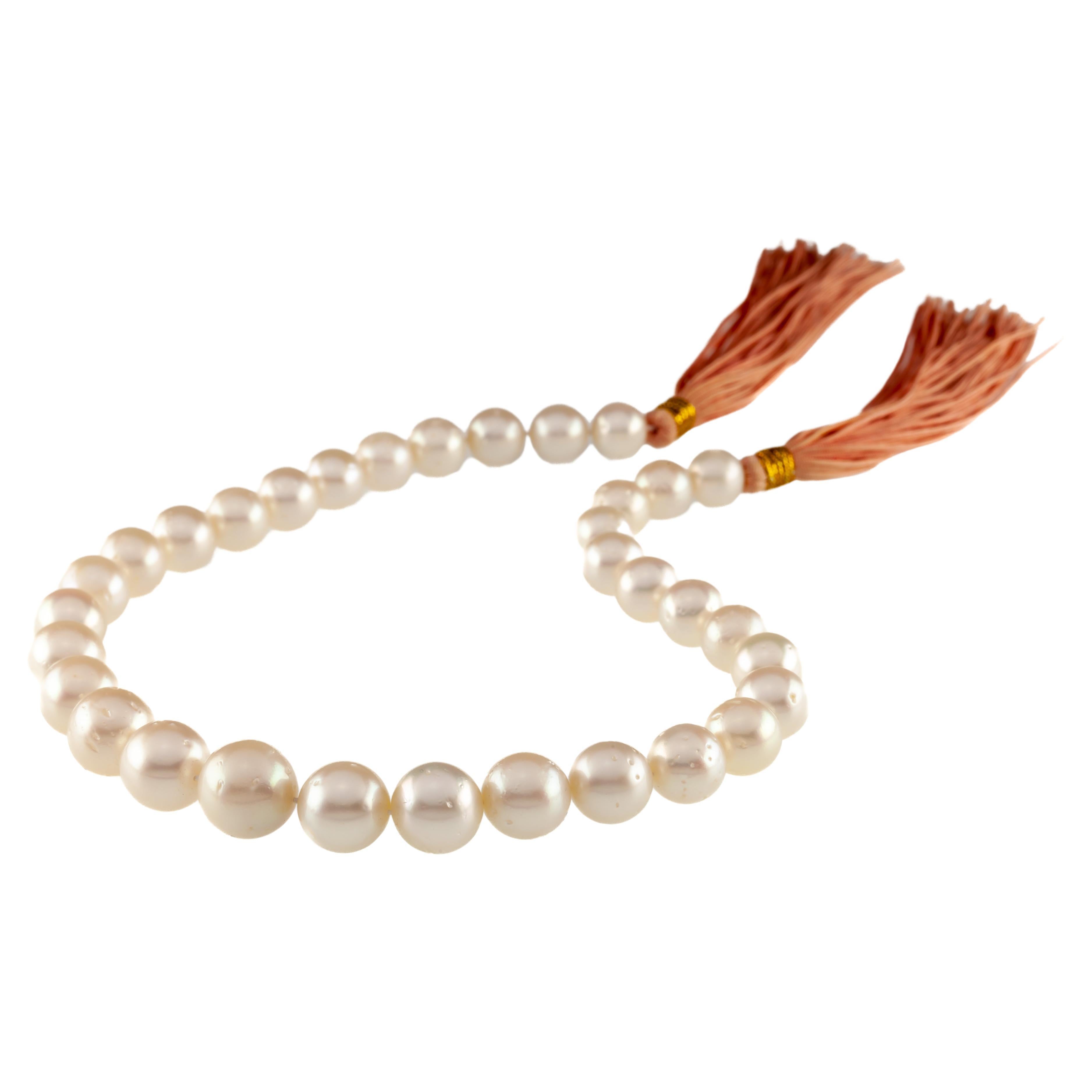 South Sea Pearl Graduated Strand with Appraisal Certificate For Sale