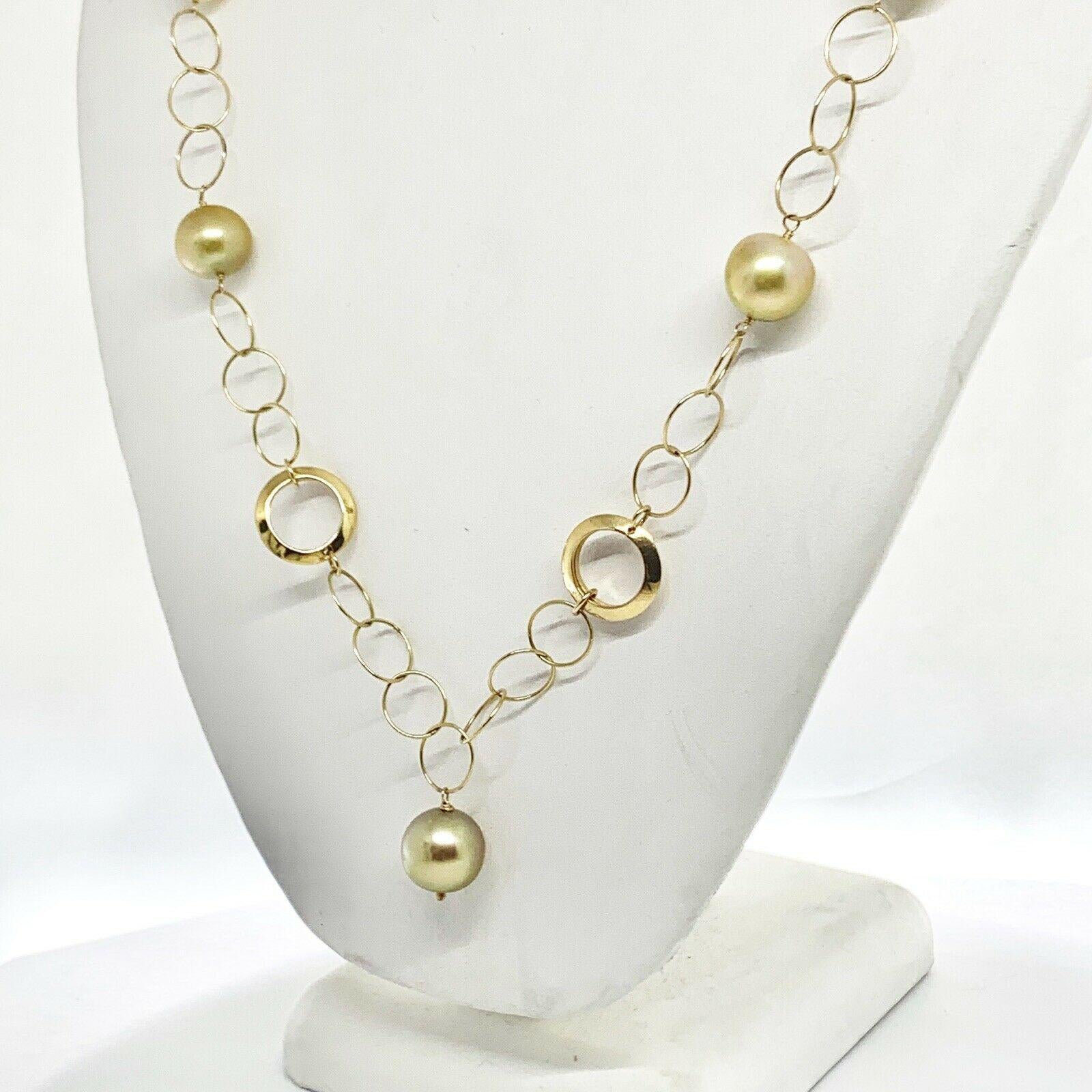South Sea Pearl Necklace 14k Gold Certified 4