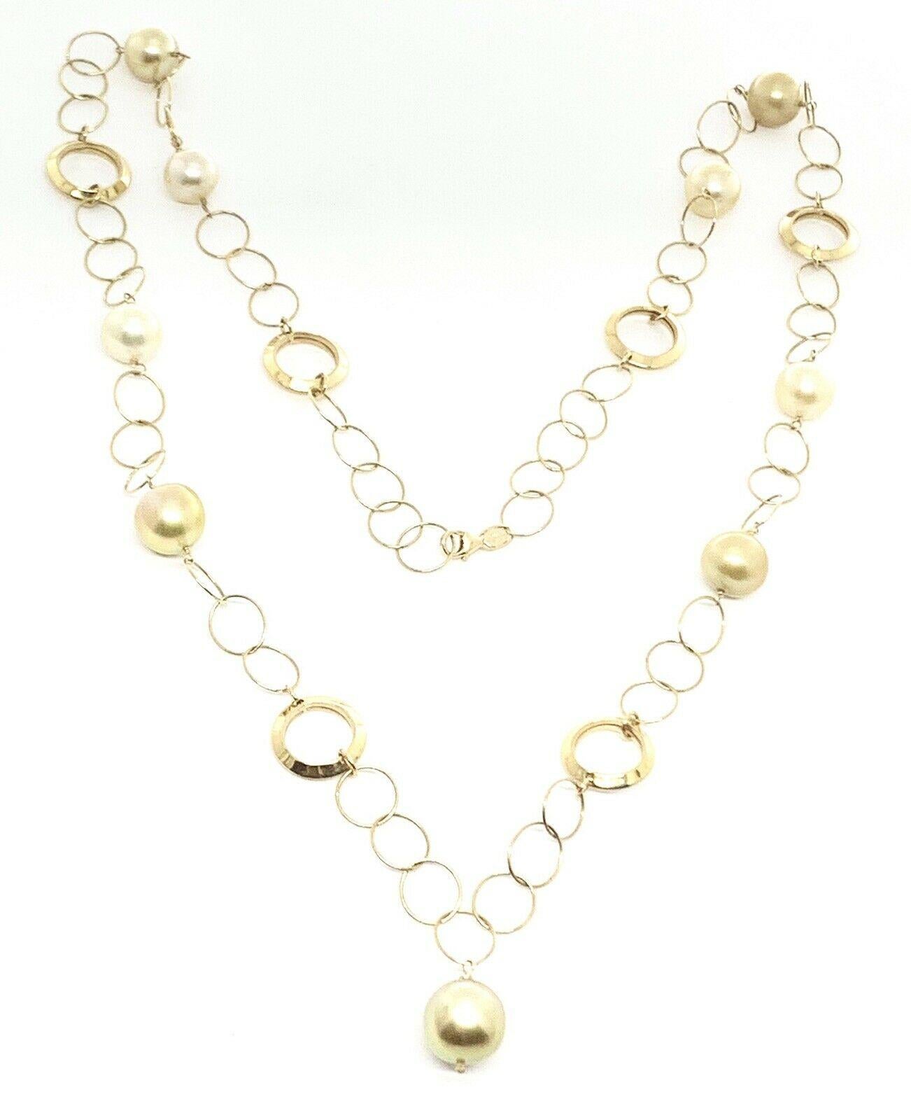 South Sea Pearl Necklace 14k Gold Certified In New Condition In Brooklyn, NY
