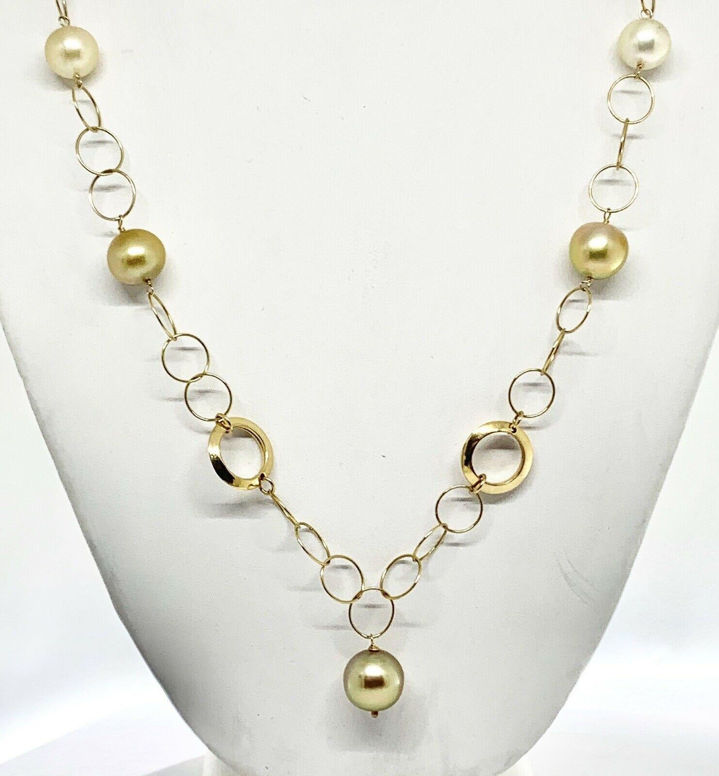 South Sea Pearl Necklace 14k Gold Certified 1