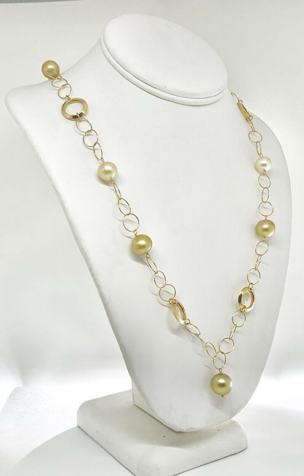 South Sea Pearl Necklace 14k Gold Certified 2