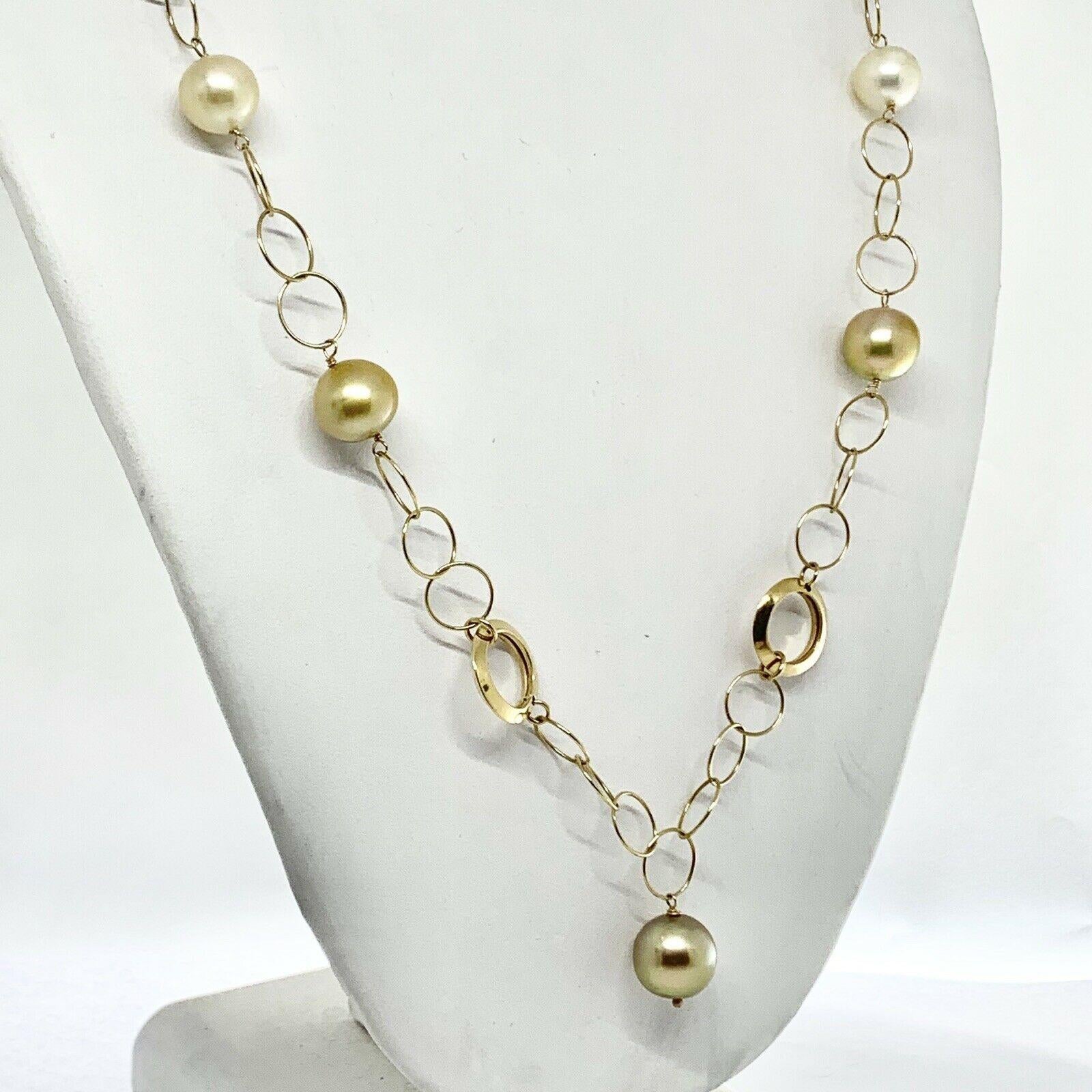 South Sea Pearl Necklace 14k Gold Certified 3