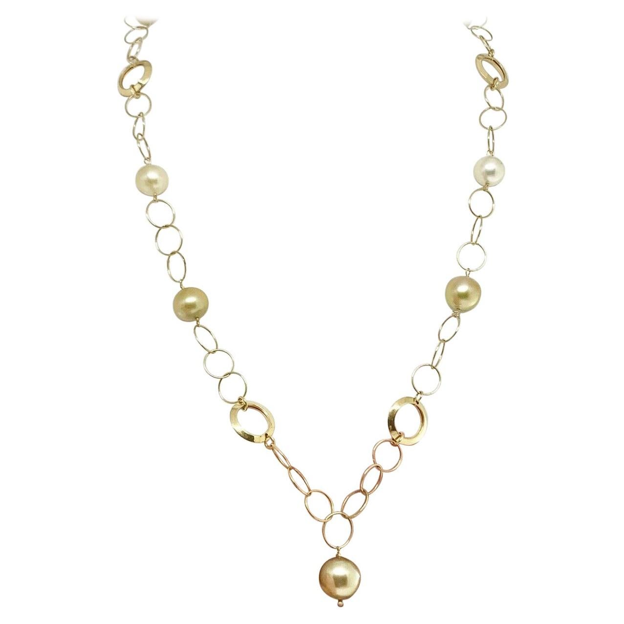 South Sea Pearl Necklace 14k Gold Certified