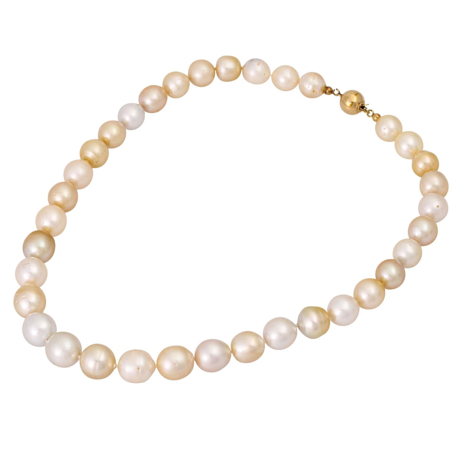Modern South Sea Pearl Necklace, 35 Cultured Pearls For Sale