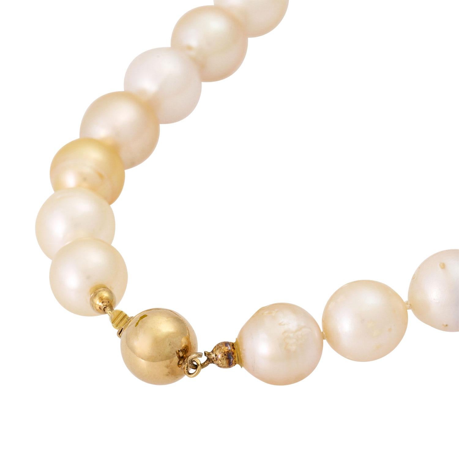 Uncut South Sea Pearl Necklace, 35 Cultured Pearls For Sale