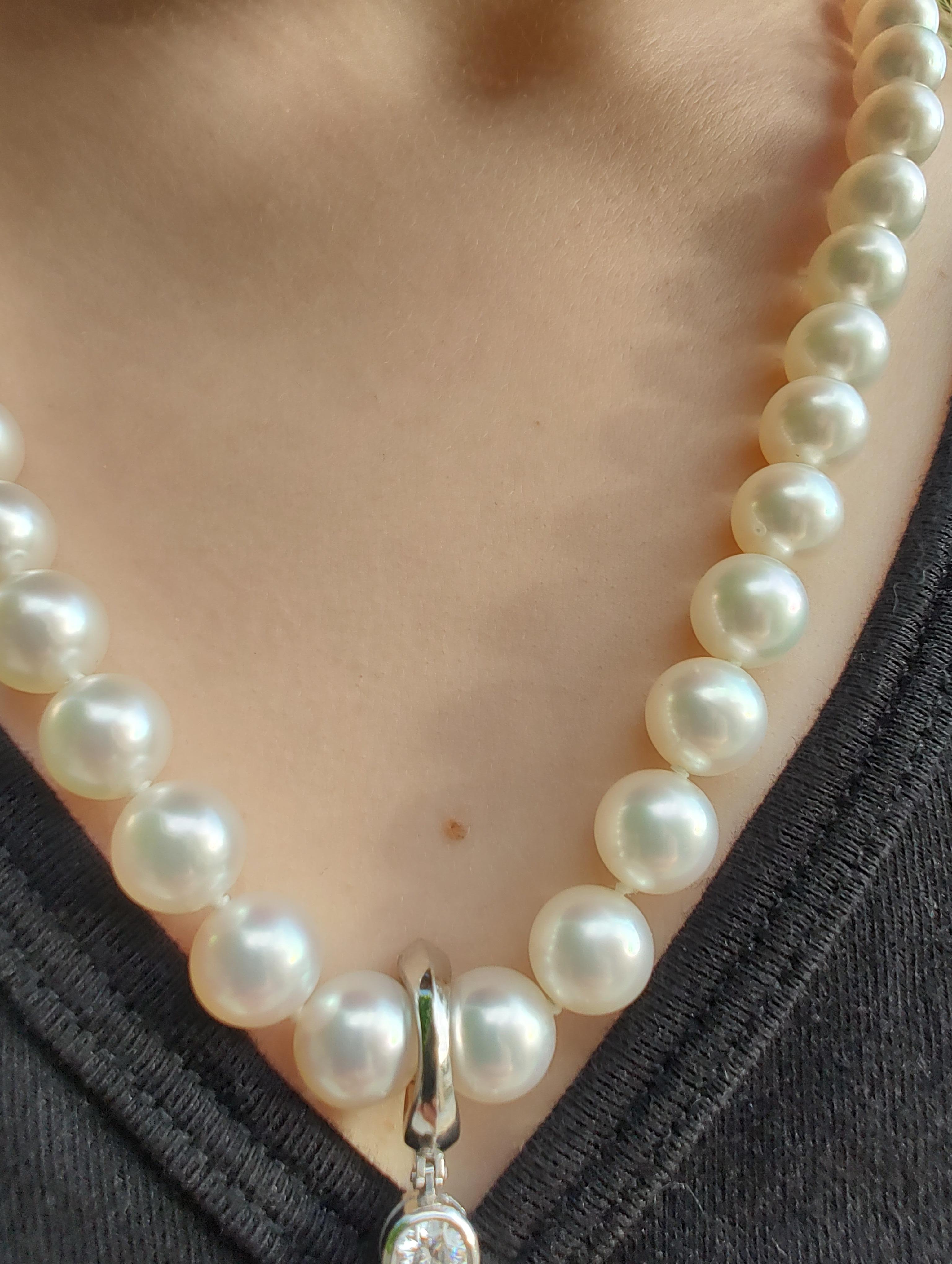 South Sea Pearl Necklace and Diamond Citrine Pearl Enhancer on 18ct White Gold For Sale 7
