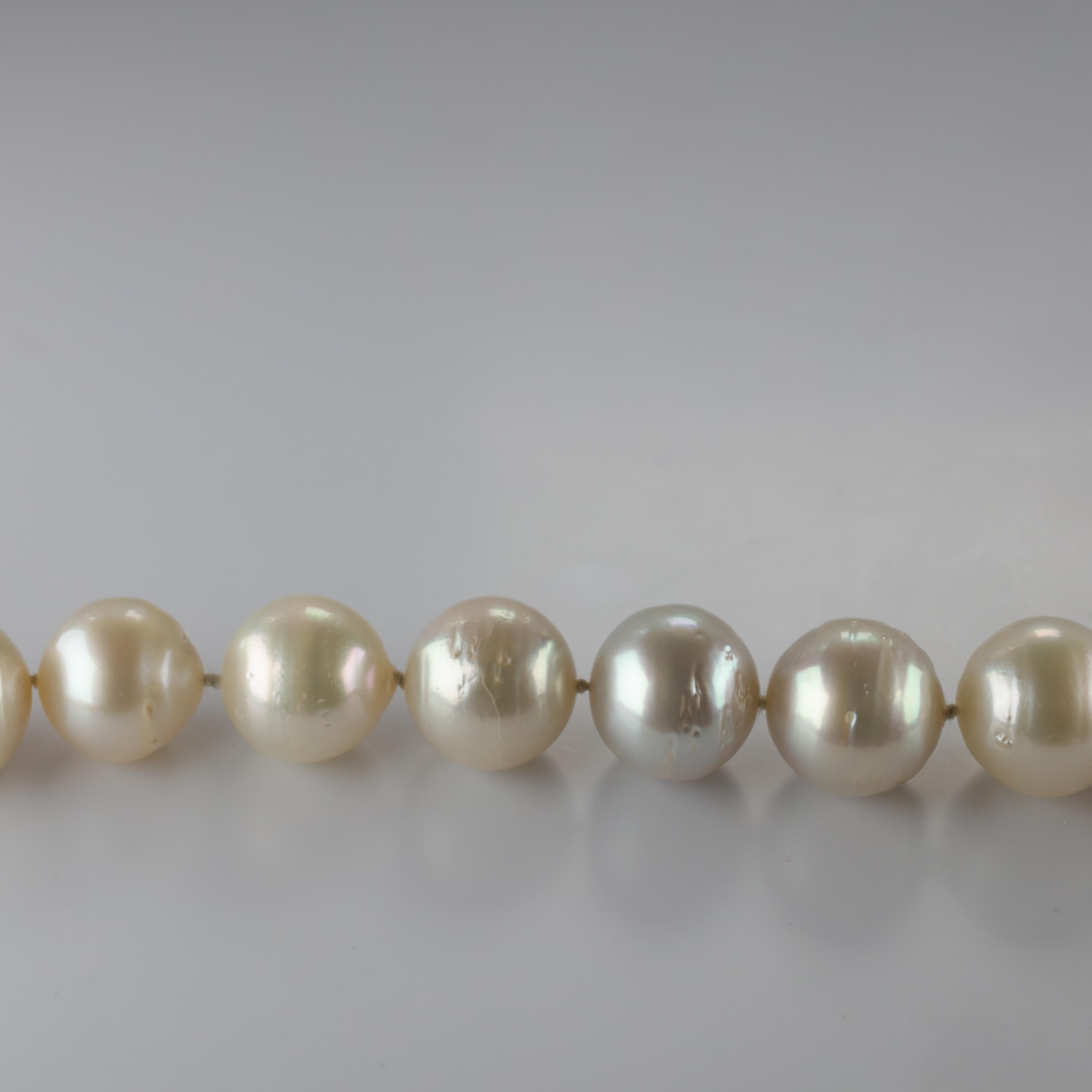 South Sea Pearl Necklace Princess Length Large Pearls In New Condition In Southbury, CT