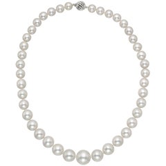 South Sea Pearl Necklace with 18 Karat White Gold Clasp