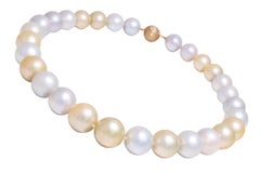South Sea Pearl Necklace with 18 kt. Gold Round Lock With Diamonds, 12 - 16.7mm