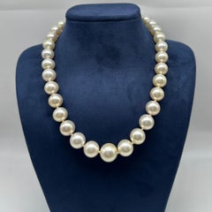 South Sea Pearl Necklace with Diamond Accented 14K Yellow Gold Clasp