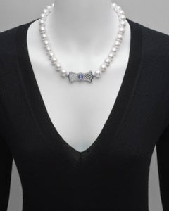 South Sea Pearl Necklace with Gem-Set Bow Clasp