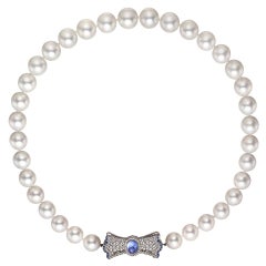 South Sea Pearl Necklace with Gem-Set Bow Clasp