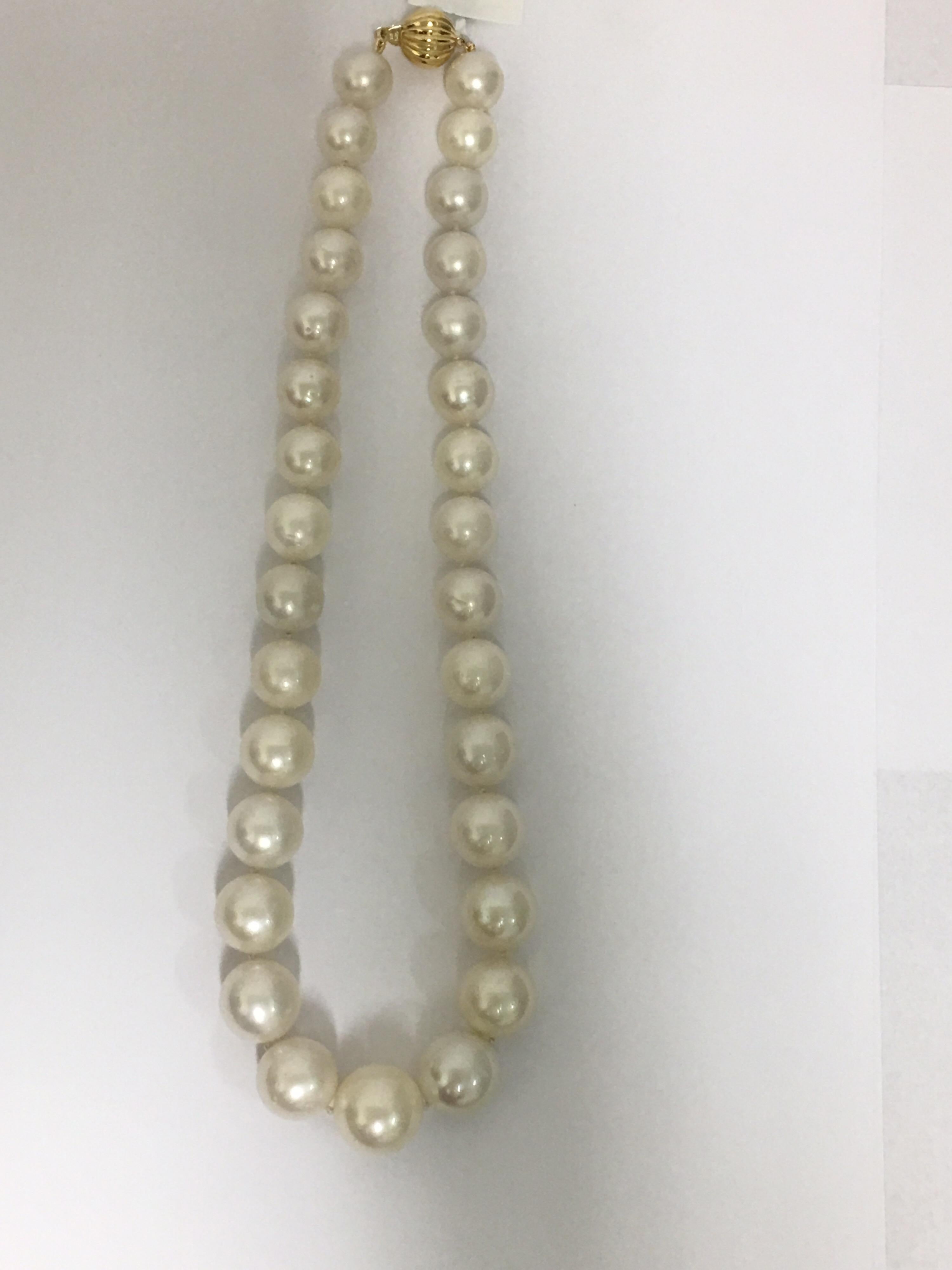 Artisan South Sea Pearl Necklace with Gold Clasp